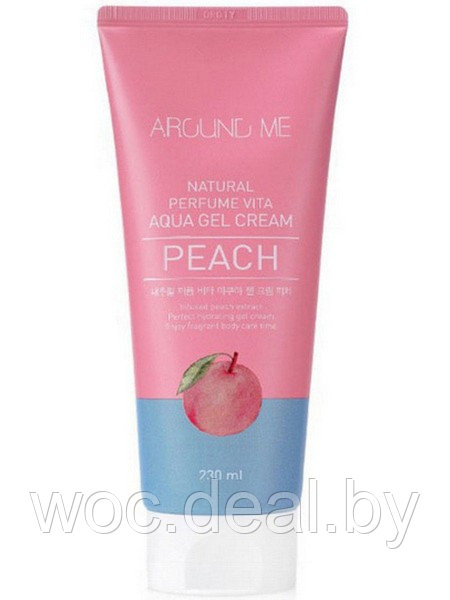 Welcos Крем-гель для тела с экстрактом персика Around Me Natural Perfume Vita Aqua Gel Cream Peach - фото 1 - id-p212445181