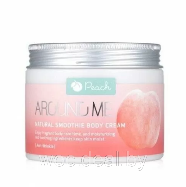 Welcos Крем-смузи для тела с экстрактом персика Around Me Natural Smoothie Body Cream Peach, 300 мл - фото 1 - id-p212445183