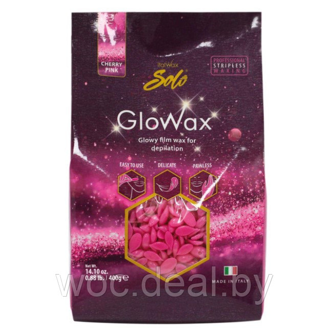 ItalWax Воск горячий пленочный в гранулах Solo Glowax Cherry Pink, 100 гр - фото 1 - id-p212444484