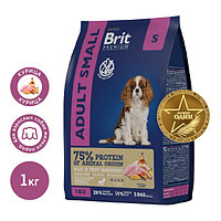 Сухой корм для собак Brit Premium by Nature Adult S 1 кг (5049899)
