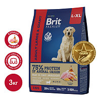 Сухой корм для собак крупных пород Brit Premium Dog Adult Large and Giant (курица) 3 кг (5049998)