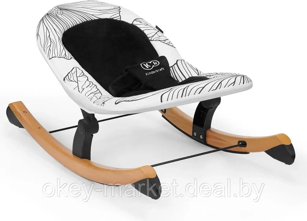 Детский шезлонг-качалка Kinderkraft FINIO Black White - фото 4 - id-p178867971