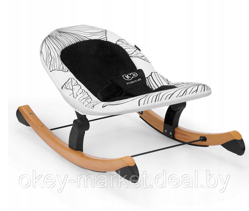 Детский шезлонг-качалка Kinderkraft FINIO Black White - фото 3 - id-p178867971