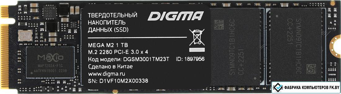 SSD Digma Mega M2 1TB DGSM3001TM23T - фото 1 - id-p212514228