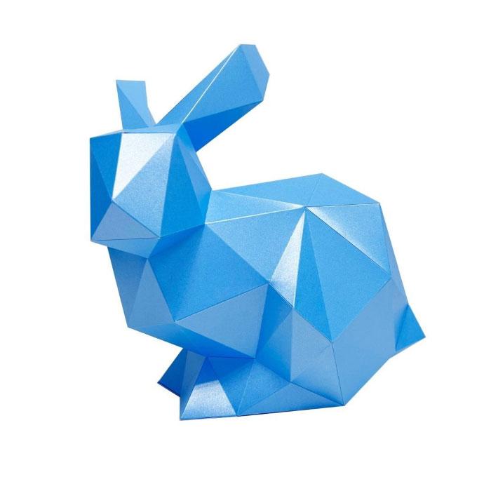 Кролик Няш (голубой). 3D конструктор - оригами из картона - фото 1 - id-p212515374