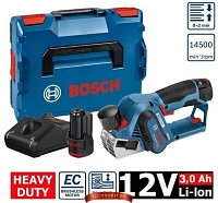 Рубанок аккумуляторный Bosch GHO 12V-20 (06015A7001) 2 акк. 3 А/ч, L-Boxx