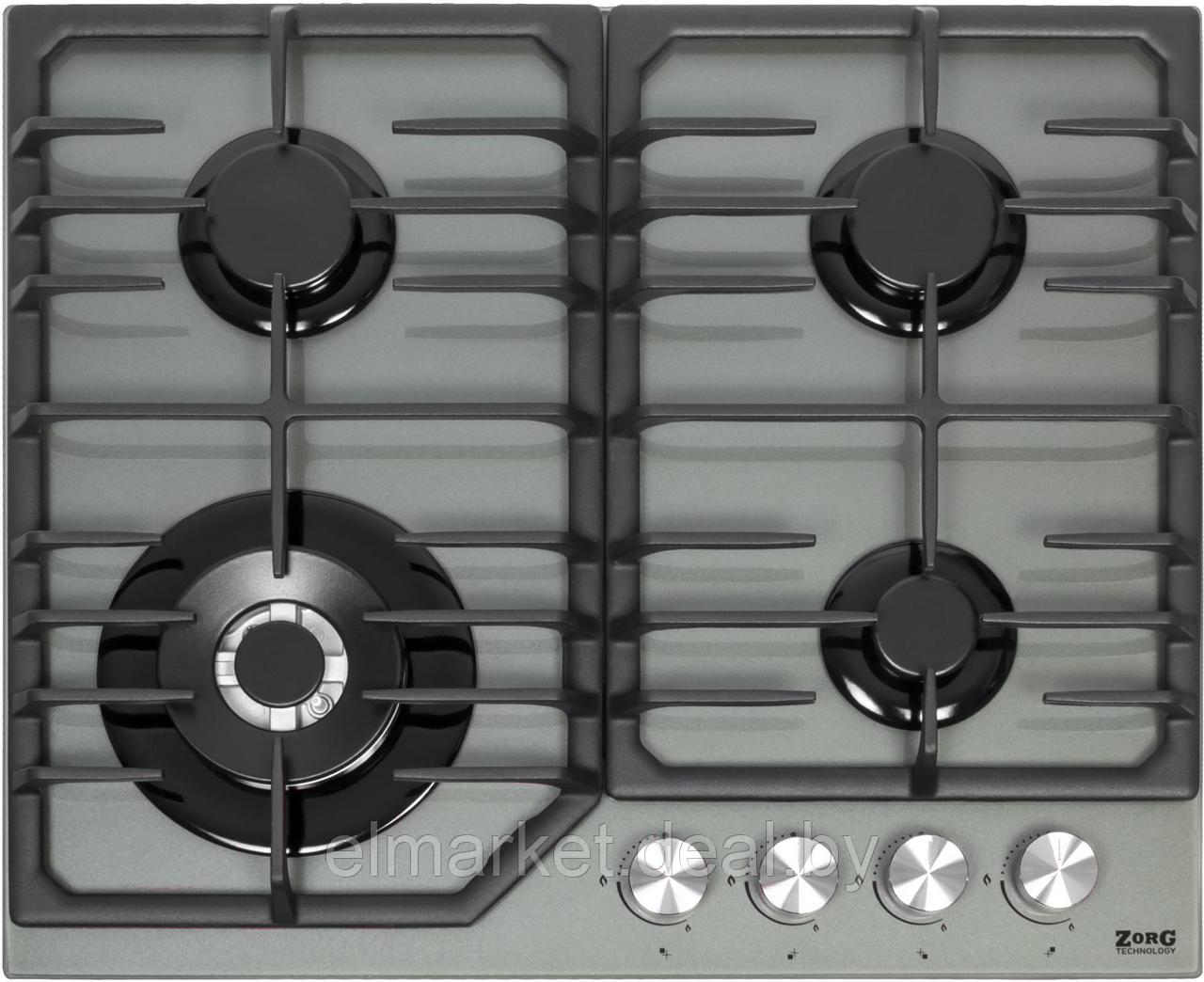 Газовая варочная панель ZorG Technology BLC FDW gray серый - фото 1 - id-p212521367