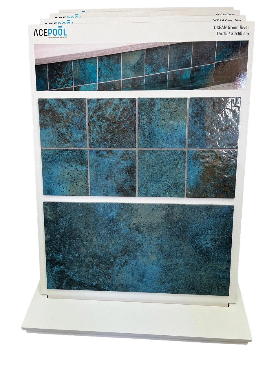 Плитка для бассейна (Испания), Плитка керамическая для бассейна ACEPOOL OCEAN GREEN RIVER, 150х150х8,5 мм - фото 1 - id-p157396174