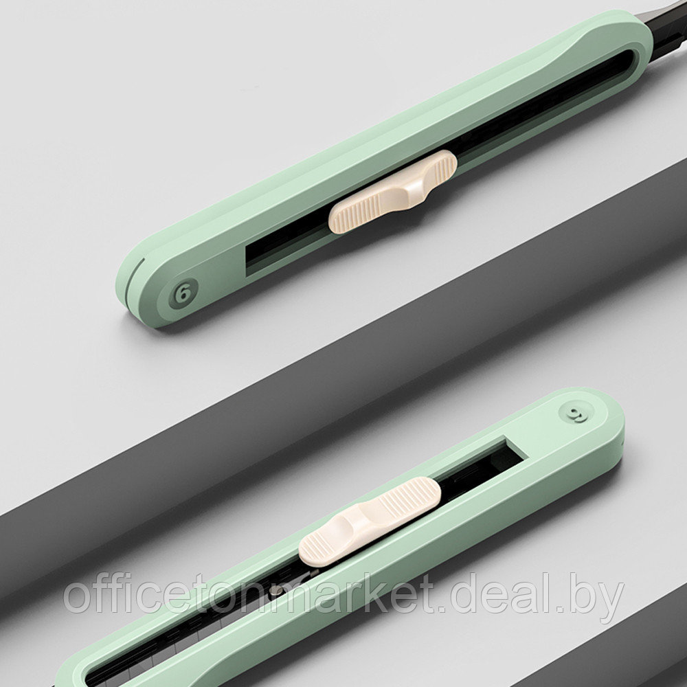 Нож для бумаги "Deli Nusign" усиленный, 0.9 см, зеленый - фото 3 - id-p211739271