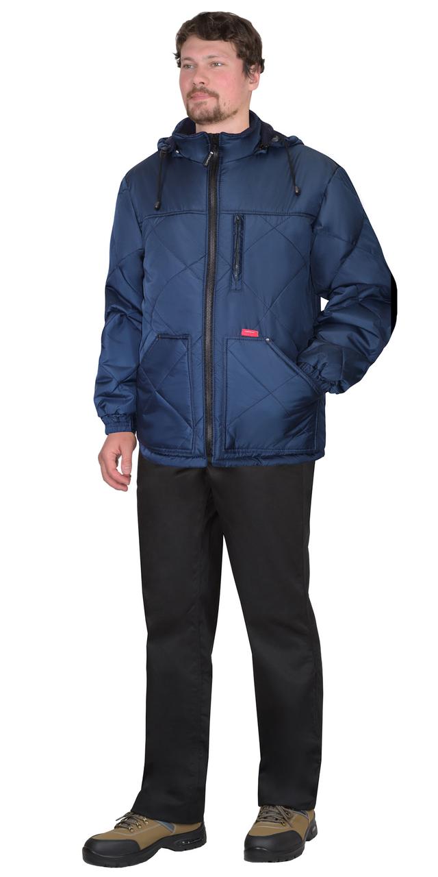 Куртка СИРИУС-ПРАГА-ЛЮКС короткая с капюшоном, темно-синяя - фото 3 - id-p127416240