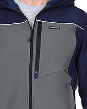 Куртка СИРИУС-СПРИНТЕР СОФТ удлиненная, серая с синим, фото 2