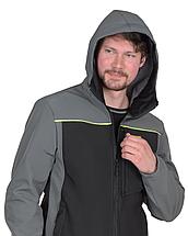 Куртка СИРИУС-СПРИНТЕР СОФТ удлиненная, черная с серым, фото 2