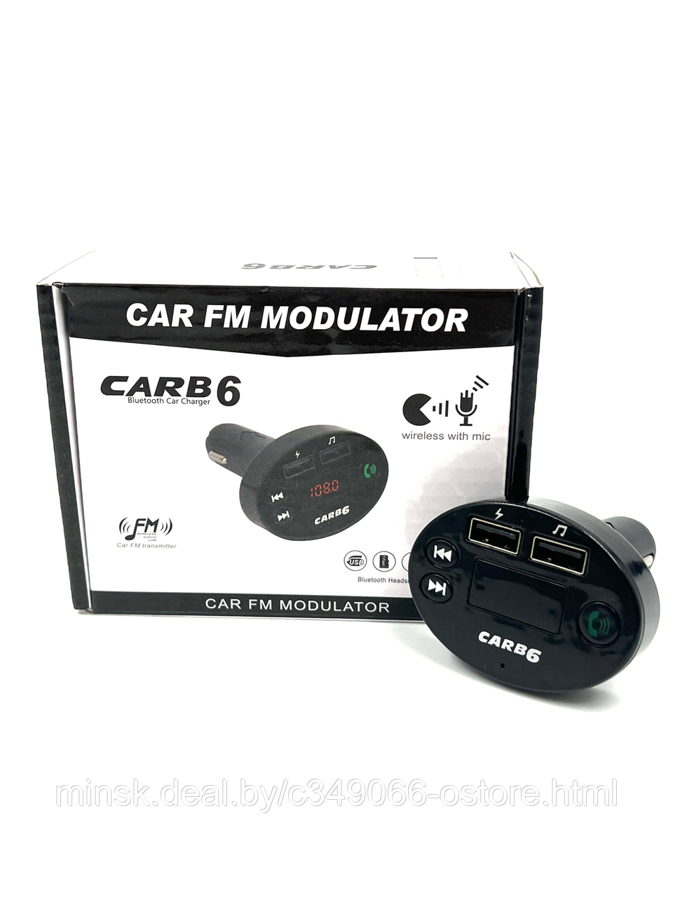 FM-модулятор Bluetooth (ФМ-трансмиттер в Авто) Car B6