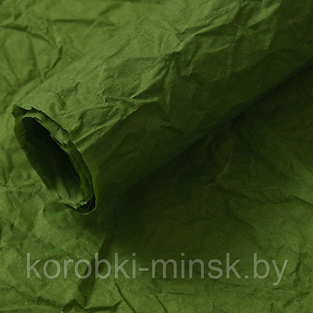 Водоотталкивающая жатая бумага 52см*53см ( 5 листов/ уп.) Зеленый