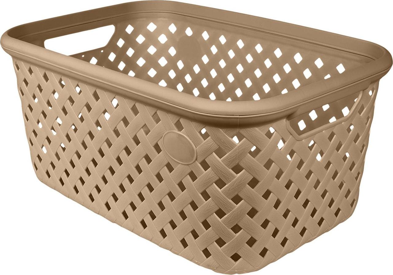 PT408910015 Корзина для хранения Plast Team Rattan 30л 514×330×234 мм шоколадный мокко