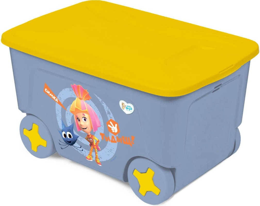 LA1423 Детский ящик для хранения игрушек "ФИКСИКИ СИМКА" на колесах, 50 л