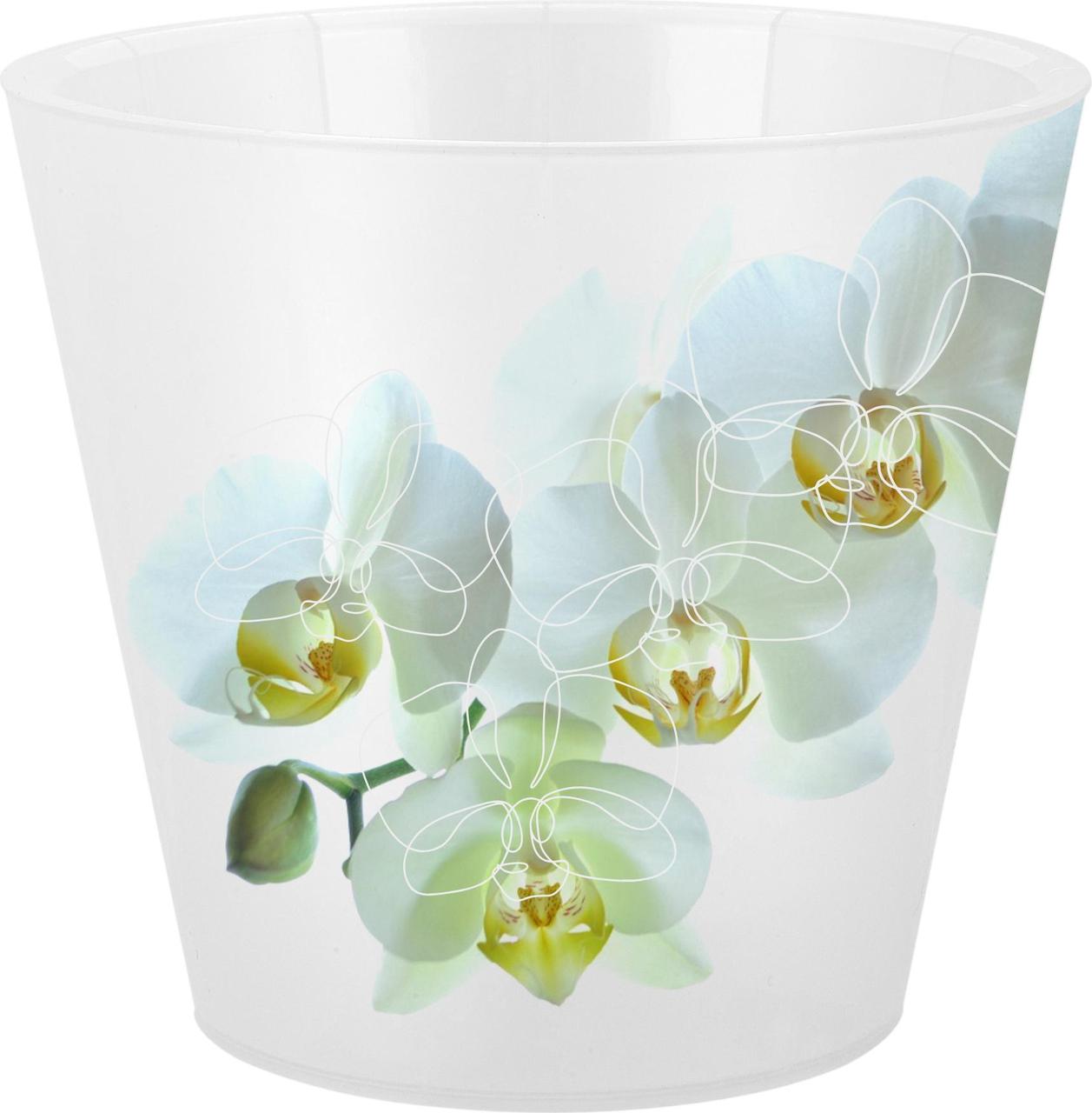 ING6196БЛ Горшок для цветов London Orchid Deco D 160 мм/1,6 л белая орхидея