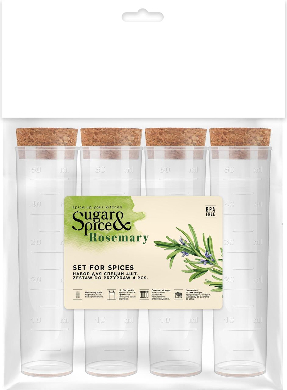 SE105312996 Набор для специй Sugar&Spice Rosemary 4 шт. с пробковыми крышками
