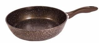1224-07 Сковорода с а/п покр.«бронзовая с крошкой» и ручкой soft-touch, 24см, без кр., серия "Алтай"