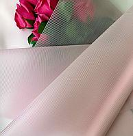 Пленка флористическая Нежные полосы 50мкм, 58см*10м, нежно-розовый
