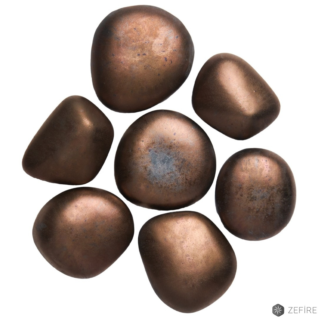 Декоративные керамические камни ZeFire медь - 7 шт - фото 1 - id-p212667110