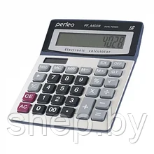Калькулятор Perfeo PF_A4028, 12-разрядный, серебристый