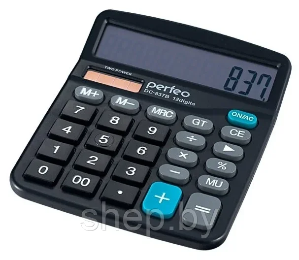 Калькулятор Perfeo PF_3286 (DC-837B), 12-разрядный, черный