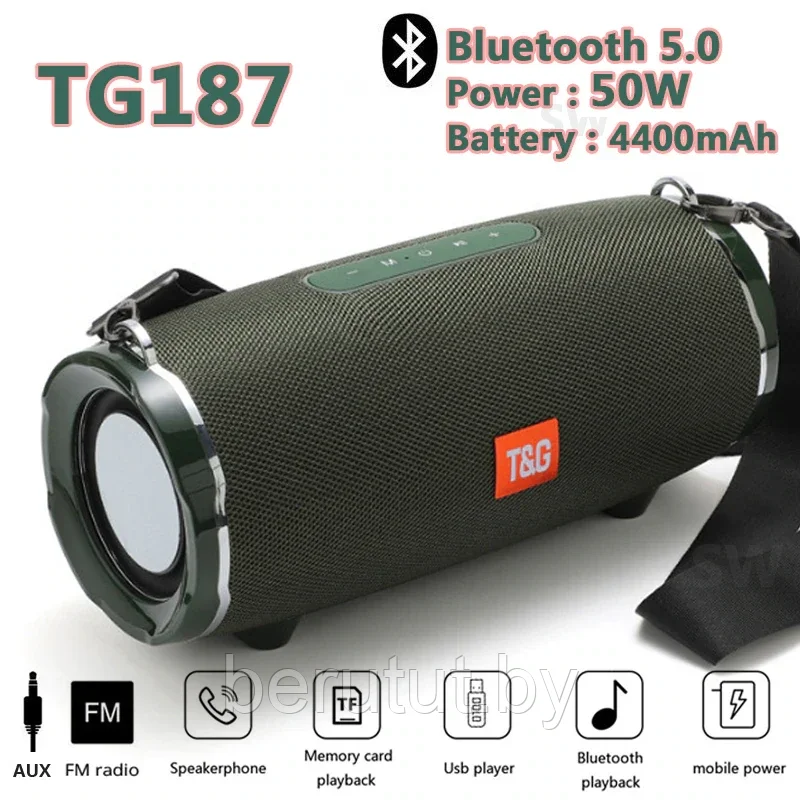 Колонка музыкальная портативная Bluetooth TG-187 - фото 1 - id-p212672372