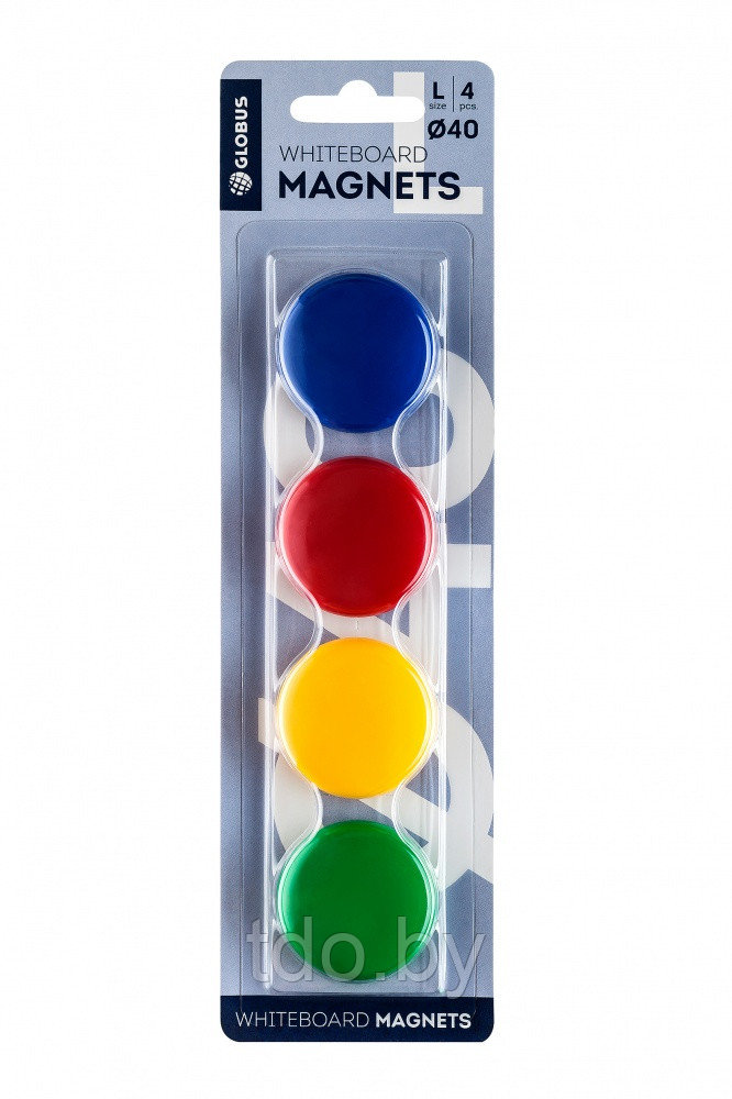 Магниты 40 мм 4 шт. (цветные) - фото 1 - id-p212673584