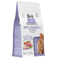 Brit Care Cat Anti-Hairball (индейка, рыба), 1,5 кг