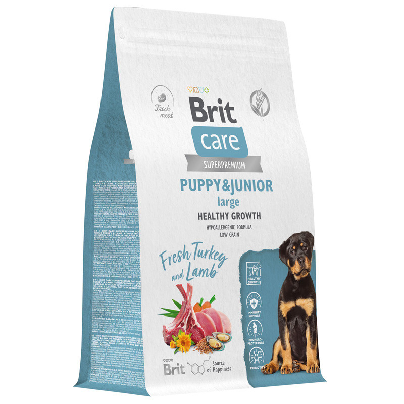 Brit Care Dog Puppy&Junior L Healthy Growth (индейка, ягненок), 3 кг - фото 1 - id-p212674085