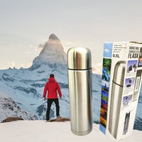 Термос Double Wall Stainless steel flask 500 ml (тепло/холод, нержавеющая сталь, чашка- крышка, клапан)