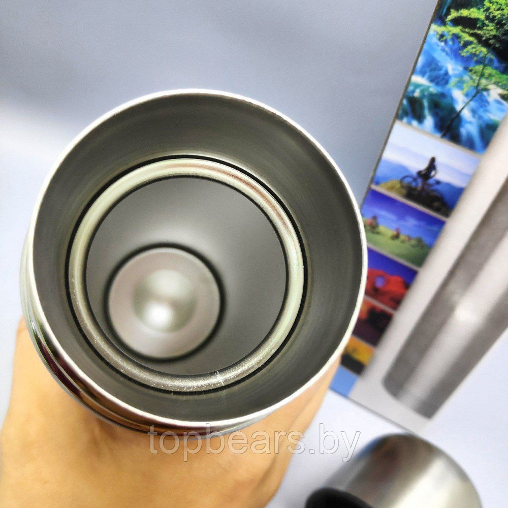 Термос Double Wall Stainless steel flask 500 ml (тепло/холод, нержавеющая сталь, чашка- крышка, клапан) - фото 4 - id-p212674156