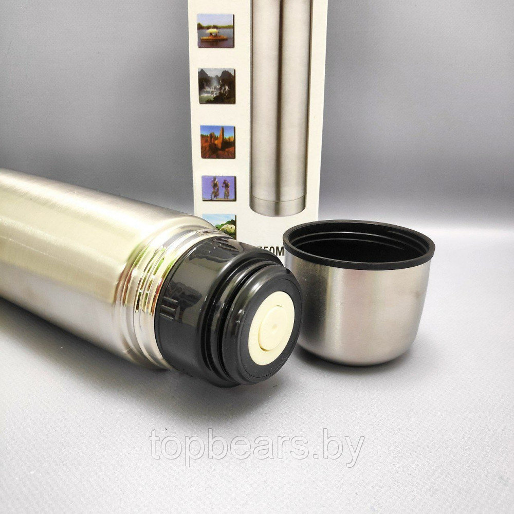 Термос вакуумный Well sense 750 ml (тепло/холод, нержавеющая сталь, чашка- крышка, клапан) - фото 3 - id-p212674157