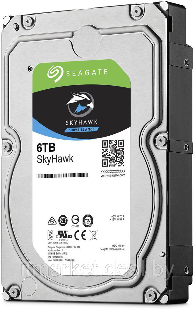 Жесткий диск 6Tb Seagate Skyhawk (ST6000VX001) (SATA-6Gb/s, 5400 rpm, 256Mb) - фото 3 - id-p212679281