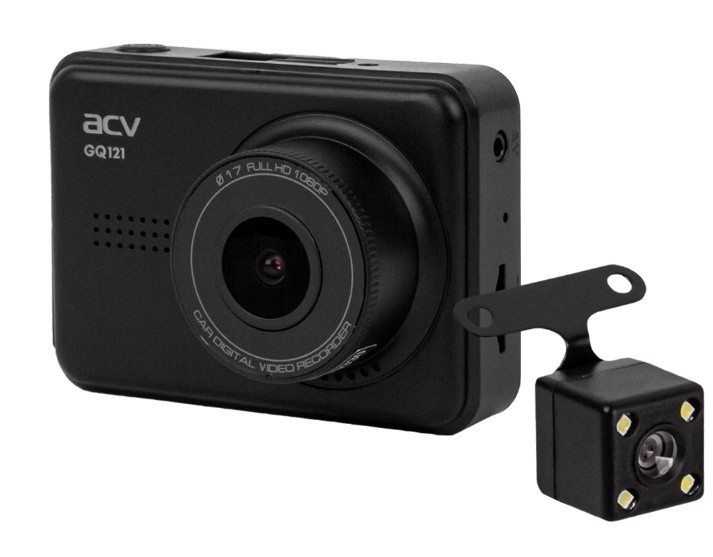 Автомобильный двухканальный видеорегистратор с поддержкой разрешения FullHD ACV GQ121 - фото 1 - id-p212678916