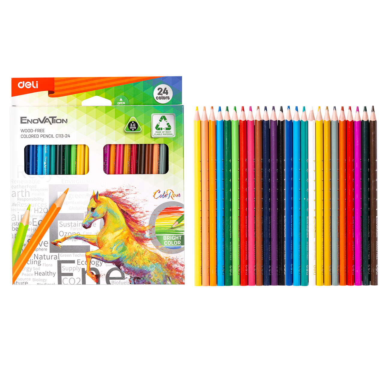 Карандаши цветные DELI EMOTION пластиковые трёхгранные 24 цвета(Цена с НДС) - фото 1 - id-p123912020