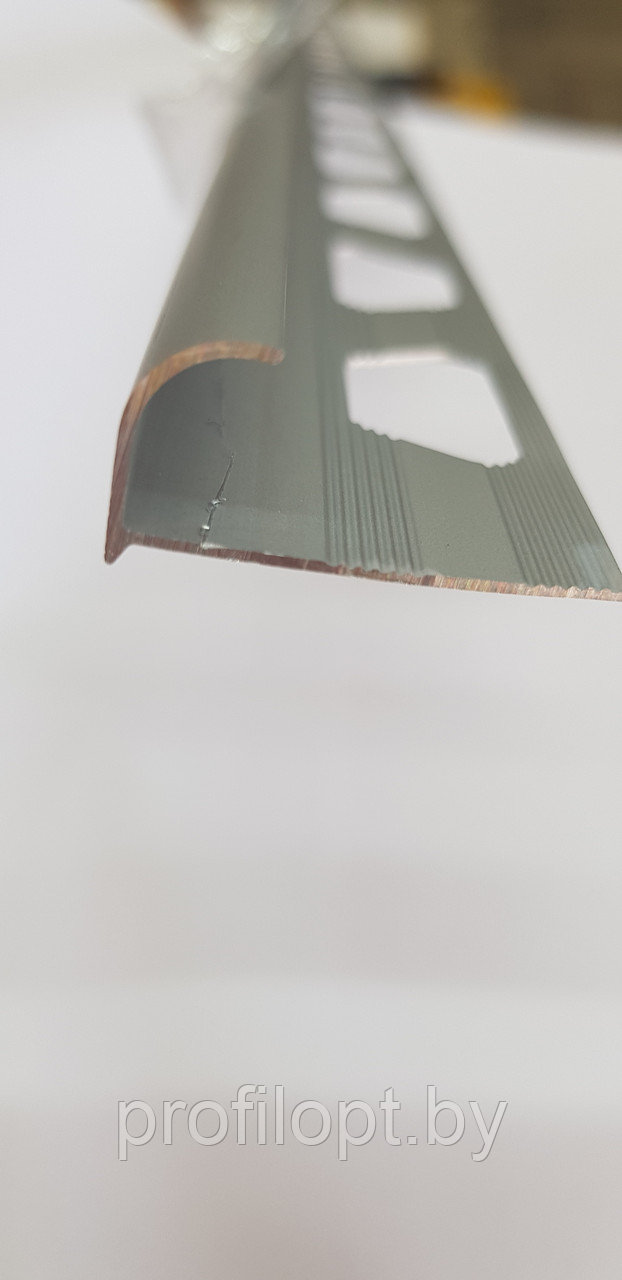 Уголок для плитки алюминиевый полукруглый 10 мм, анод. серебро 270 см - фото 1 - id-p132973875
