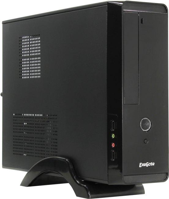 Exegate EX268698RUS Корпус MiniITX Exegate MI-209 Black, miniITX/mATX, M300, 80mm, 2*USB, Audio - фото 1 - id-p212706005