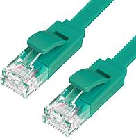 Greenconnect Патч-корд PROF плоский прямой 1.5m, UTP медь кат.6, зеленый, позолоченные контакты, 30 AWG,