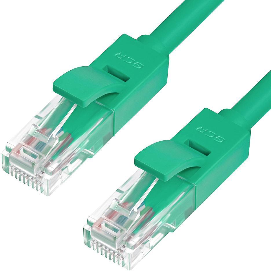 Greenconnect Патч-корд прямой 7.5m, UTP кат.5e, зеленый, позолоченные контакты, 24 AWG, литой, GCR-LNC05-7.5m, - фото 1 - id-p212708424