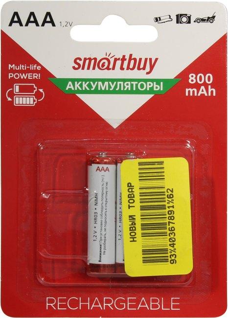 Аккумулятор Smartbuy SBBR-3A02BL800 (1.2V 800mAh) NiMh Size "AAA" уп. 2 шт - фото 1 - id-p212713300
