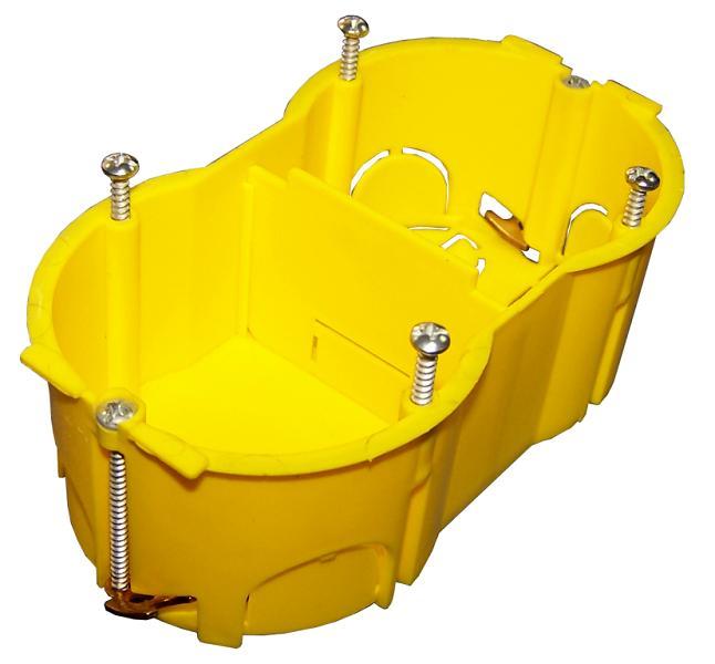 Подрозеточная коробка в стену для суппорта 45х90, желтая - фото 1 - id-p212708497