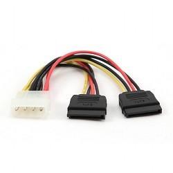 Cablexpert Кабель питания SATA CC-SATA-PSY-0.3M, 30см, molex 4pin/2x sata15pin, на 2 устр., пакет - фото 1 - id-p212713350