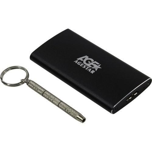 AgeStar 3UBMS2 (BLACK) USB 3.0 Внешний корпус mSATA, алюминий, черный - фото 1 - id-p212713361