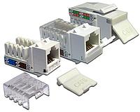 LANMASTER LAN-OK45U6/90-WH Модуль Keystone, RJ45, кат.6, UTP, 90 градусов, со шторкой, белый