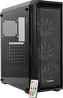 Корпус Miditower ExeGate i3 NEO (ATX, без БП, 2*USB+1*USB3.0, HD аудио, черный, 3 вент. 12см с RGB подсветкой,