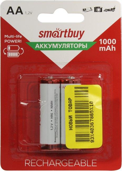 Аккумулятор Smartbuy SBBR-2A02BL1000 (1.2V 1000mAh) NiMh Size "AA" уп. 2 шт - фото 1 - id-p212700002