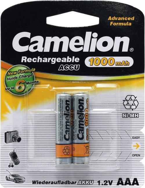 Аккумулятор Camelion NH-AAA1000BP2 (1.2V 1000mAh) NiMH Size "AAA" уп. 2 шт - фото 1 - id-p212700003