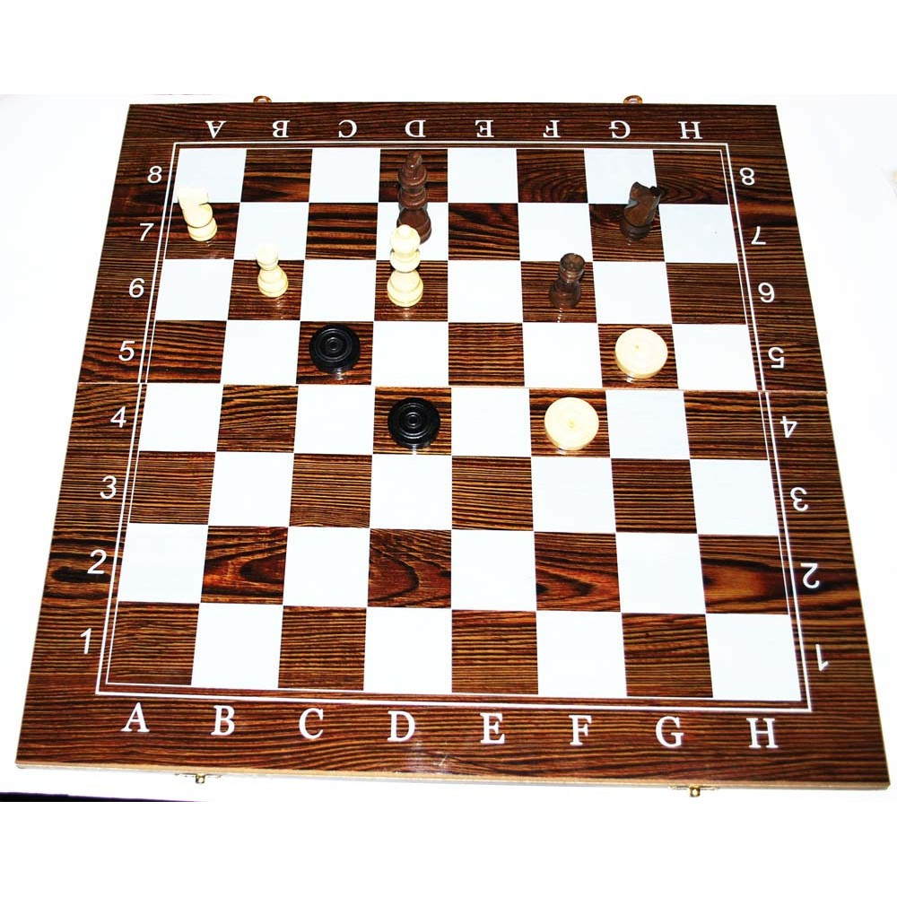 Шахматы,шашки,нарды деревянные 39.5*39,5 см арт. LG30 - фото 1 - id-p212728282